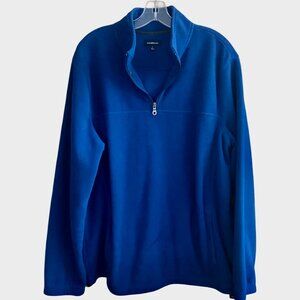 Croft & Barrow Men's 1/4 Zip Cobalt Blue Fleece Pullover Sweater Jacket Size L